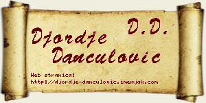 Đorđe Dančulović vizit kartica